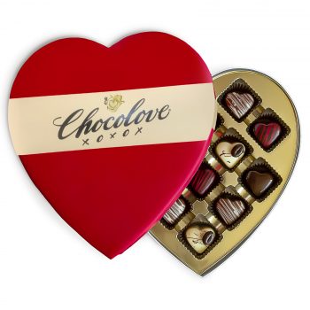 Valentine's Decadent Dessert Collection Gift Box - Chocolove Truffles in Heart-Shaped Box. Featuring 13 heart-shaped truffles in a variety of white, milk and dark chocolate. Perfect for Valentine’s gifting and celebrations.