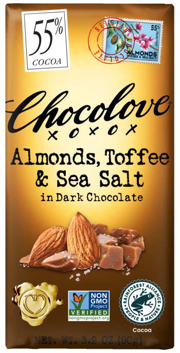 Chocolove Almonds, Toffee & Sea Salt in Dark Chocolate