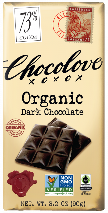 Chocolove Organic Dark Chocolate 73% Cocoa Fair Trade Organic