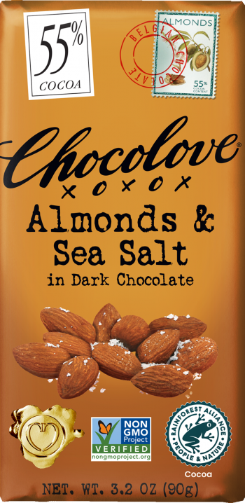 Chocolove Almonds & Sea Salt in 55% Dark Chocolate